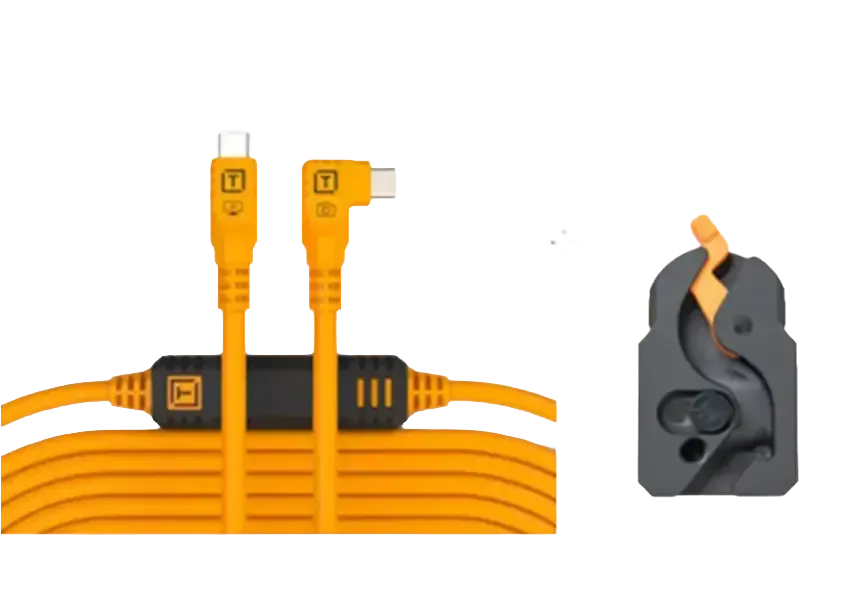 Tether Tools Optima 9.4 m USB-C tether kablosu ve LeverLock kablo tutucu